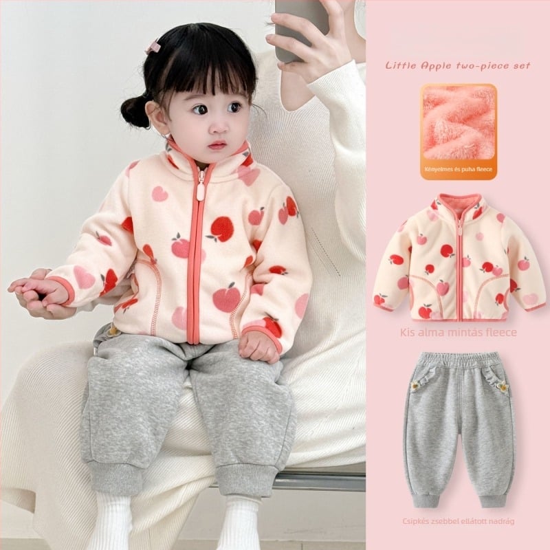 Gyerekeknek készült téli kabát lányoknak, álló gallérral, vastag pamutanyagból, pamut béléssel, kapucni nélkül