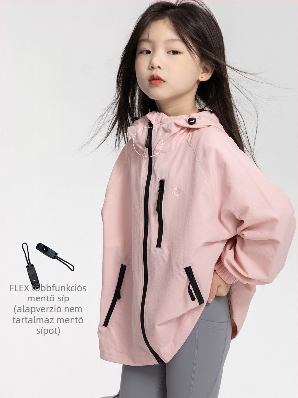 Lányoknak szóló kabát háromvédelmi technológiával: lélegző, vízálló és szélálló, kapucnival, 7–12 éves gyerekeknek — CLARA GIRLS