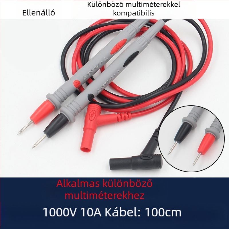 Mérőműszer teszthuzal éles csúccsal, digitális kijelző, aranyozott bevonat, 1000V, 10A, 20A