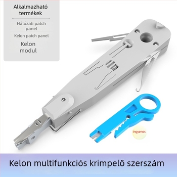 Hálózati kábelvágó- és crimpelő kés – 110 krimpkapacitás, 175 mm hosszú, ABS nyél, 45# acél