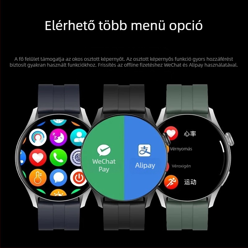 GT8 Okosóra S12 Bluetooth hívásokkal, pulzusmérés, vízálló, TFT kijelző, mágneses töltés