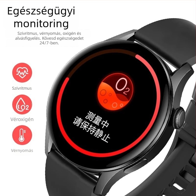 GT8 Okosóra S12 Bluetooth hívásokkal, pulzusmérés, vízálló, TFT kijelző, mágneses töltés
