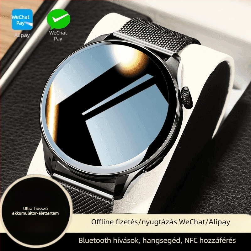 GT8 Okosóra S12 Bluetooth hívásokkal, pulzusmérés, vízálló, TFT kijelző, mágneses töltés