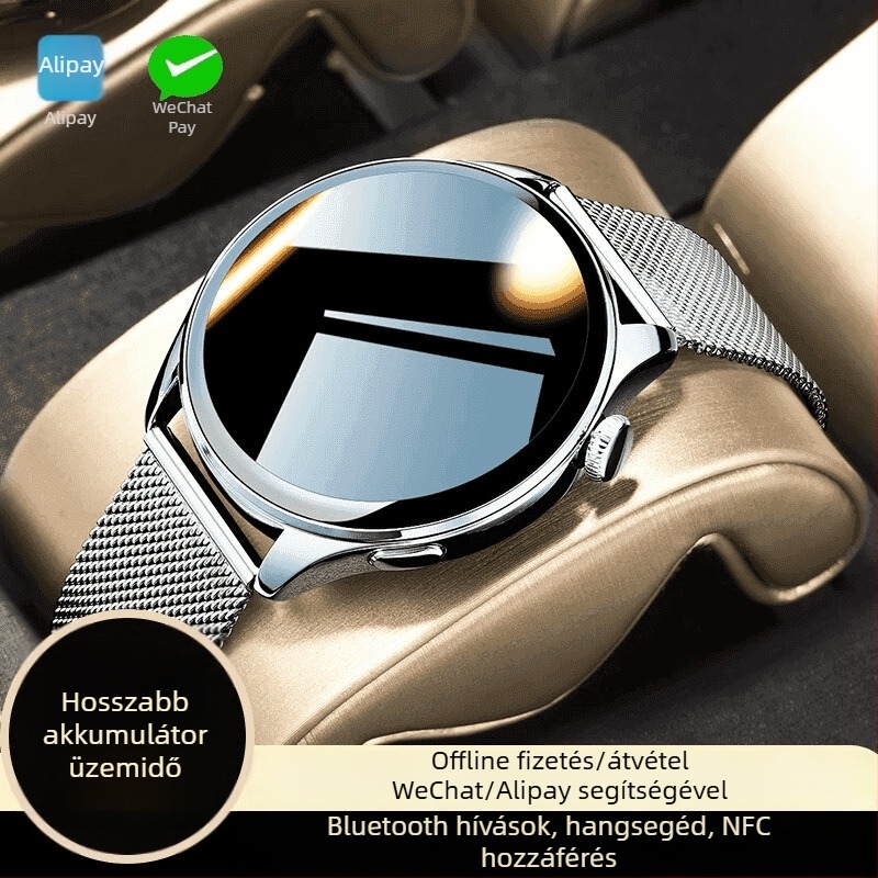 GT8 Okosóra S12 Bluetooth hívásokkal, pulzusmérés, vízálló, TFT kijelző, mágneses töltés