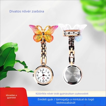 Kvarc nővér-zsebóra, pillangó stílus, Huachen SL39 mozgás, 3 mutatók, mindennapi vízálló