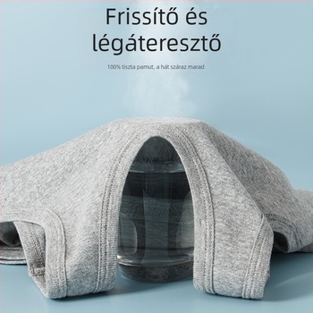 Férfi 100% pamut ujjatlan felső, bordázott kötés, lélegző nyári viselet, mindennapi minimalista