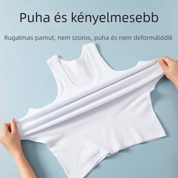 Férfi 100% pamut ujjatlan felső, bordázott kötés, lélegző nyári viselet, mindennapi minimalista