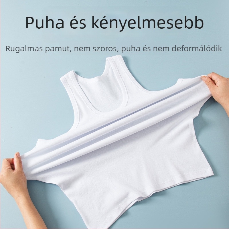 Férfi 100% pamut ujjatlan felső, bordázott kötés, lélegző nyári viselet, mindennapi minimalista