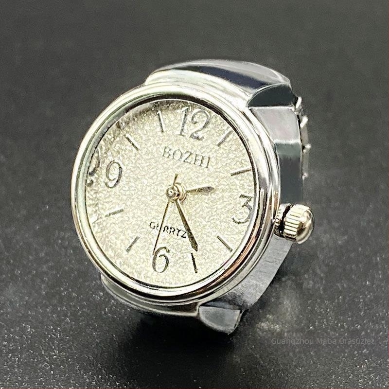 Gyűrűs óra ötvözetes tokkal, SL68 kvarc mozgás, rozsdamentes acél szíj, kerek számlap <=20 mm, vastagság 8 mm