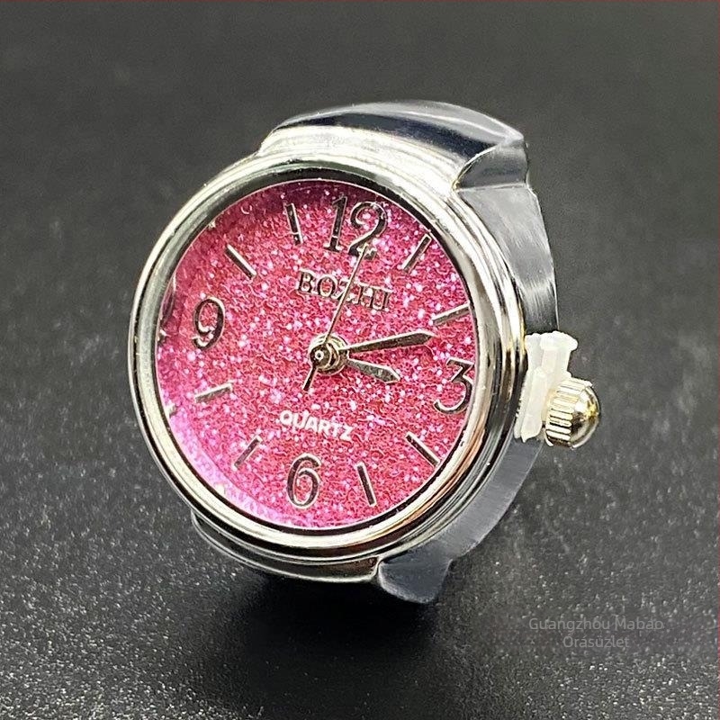Gyűrűs óra ötvözetes tokkal, SL68 kvarc mozgás, rozsdamentes acél szíj, kerek számlap <=20 mm, vastagság 8 mm