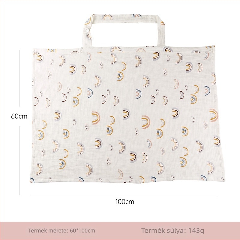 Momuz virágmintás pamut szoptatási kendő, légáteresztő, kinti használatra