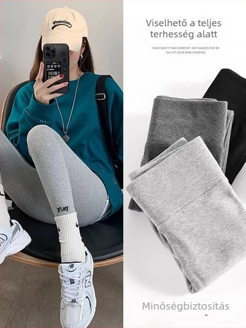 Női terhességi leggings tavaszra és őszre – 2026-os új modell, kényelmes hosszú kismama nadrág, nem szorítja a hasát