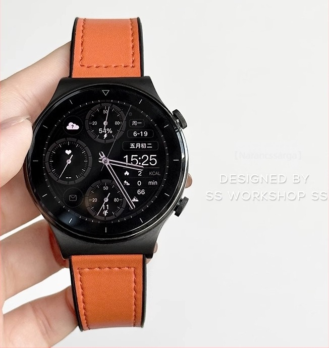 Új szíj Huawei Watch GT2-höz, Crazy Horse bőr GT3 Pro, valódi bőr, mágneses csattal, 22 mm, Watch 3/4 kompatibilis
