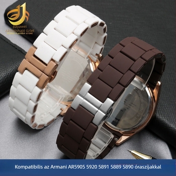 Gumi bevonatú acél óraszíj AR5889/5890/5905/5920, 20/23 mm, uniszex