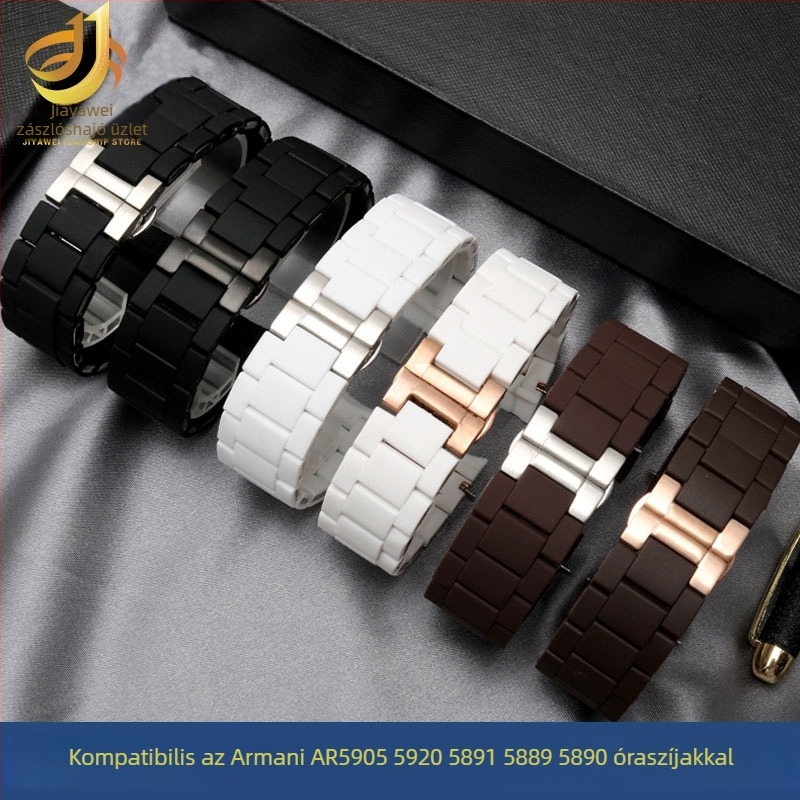 Gumi bevonatú acél óraszíj AR5889/5890/5905/5920, 20/23 mm, uniszex