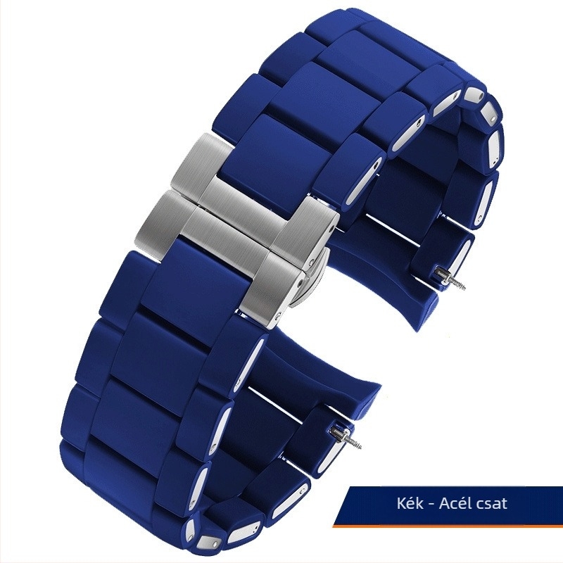Gumi bevonatú acél óraszíj AR5889/5890/5905/5920, 20/23 mm, uniszex