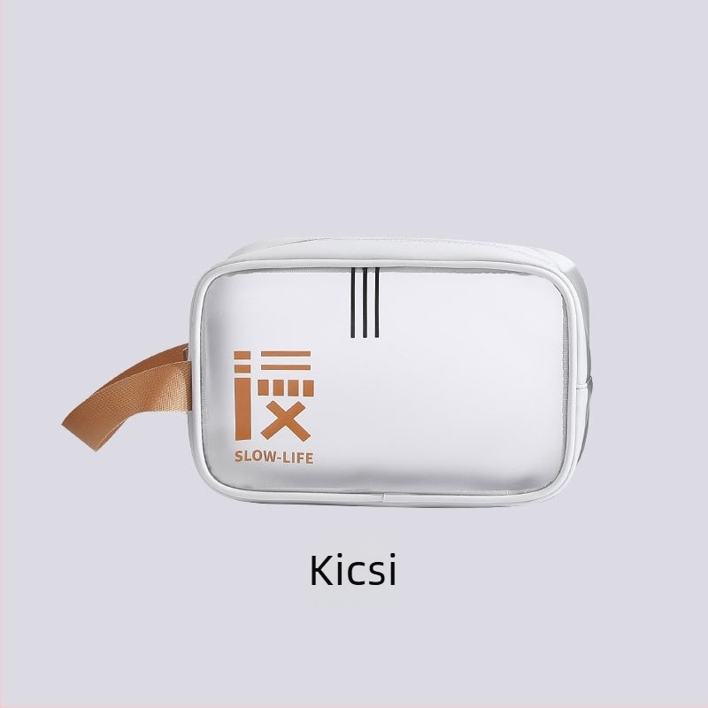 PVC átlátszó kozmetikai táska, nagy kapacitás, vízálló, anime minta, városi stílus