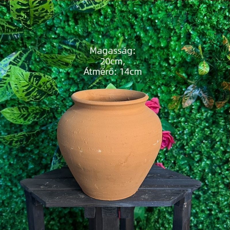 Gyökérkontroll tartály - Agyagból készült padlón álló virágtartó, pastoriális stílus, HP3RYzmy