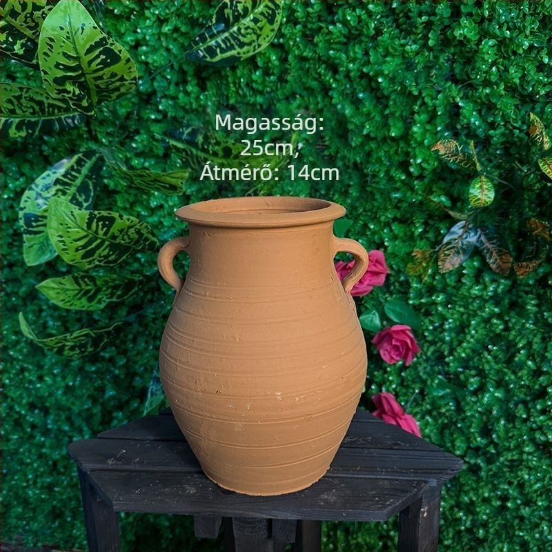 Gyökérkontroll tartály - Agyagból készült padlón álló virágtartó, pastoriális stílus, HP3RYzmy