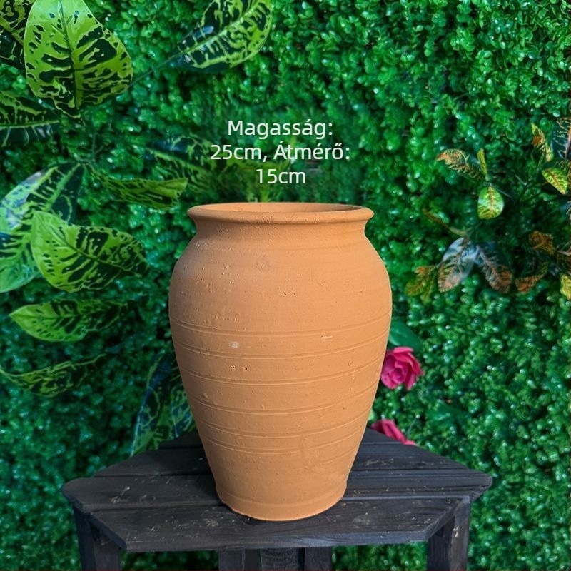 Gyökérkontroll tartály - Agyagból készült padlón álló virágtartó, pastoriális stílus, HP3RYzmy