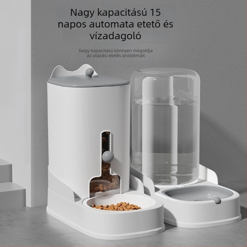 Automata macska víztartály etető, PP anyag, teljes automata etetőkészlet, háziállat felszerelés