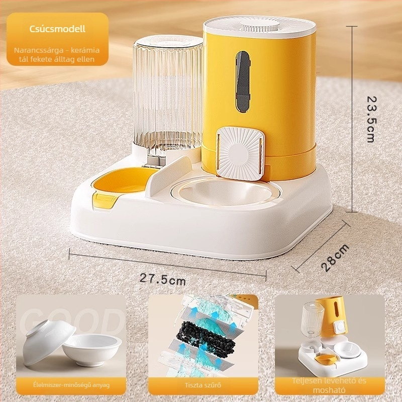 2 az 1-ben automata macska etető és itató – műanyag, macskák számára, teljes automata etetési készlet (Dobozok száma: 8)