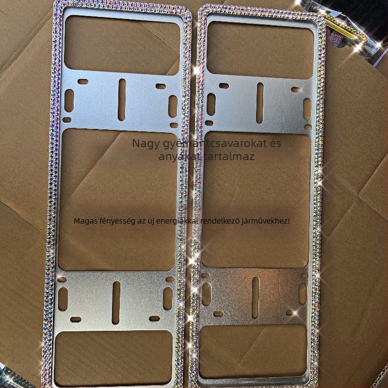 Autó rendszámtábla keret gyémántokkal rozsdamentes acélból – Termékkód 46210306z5681h