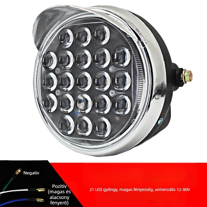 Elektromos tricikli első fényszóró – ultra-fényes LED elülső lámpa, kompatibilis 12V/48V/60V
