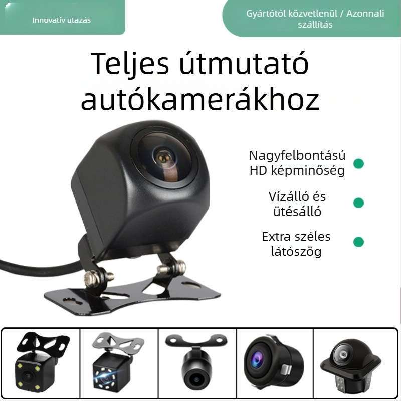 Visszafelé kamera, univerzális, 12V, 170° látószög, 720P/1080P CVBS/AHD