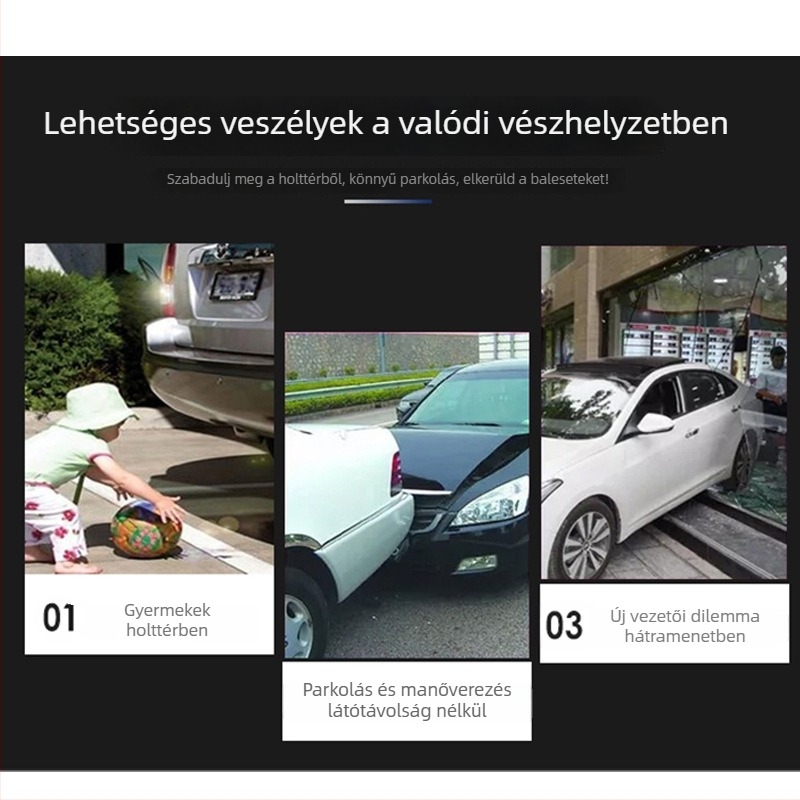 Visszafelé kamera, univerzális, 12V, 170° látószög, 720P/1080P CVBS/AHD