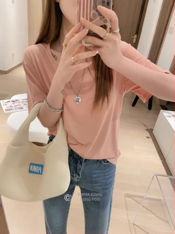 Emma Ice Silk póló, laza szabás, kerek nyak, rövid ujjú, egyszínű, kilenc színben