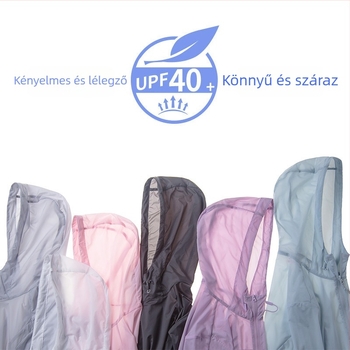 Uniszex nyári kapucnis széldzseki – gyorsan szárad, lélegző, vízálló, UV-védelem UPF40, kamuflázs