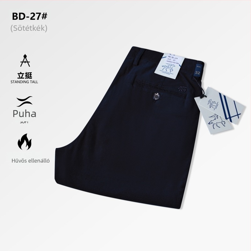 Corduroy Casual Pants – Téli 2025, Férfiak, egyenes szabás, középmagas derék, pamut 73,5%