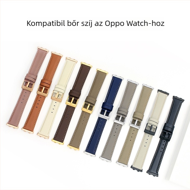 Valódi bőrből készült óraszíj Oppo Watch X Mini, Oppo Watch 3/SE és Oppo Watch 4 Pro modellekhez — 18/20/22 mm illesztések, tűcsat, divatos stílus