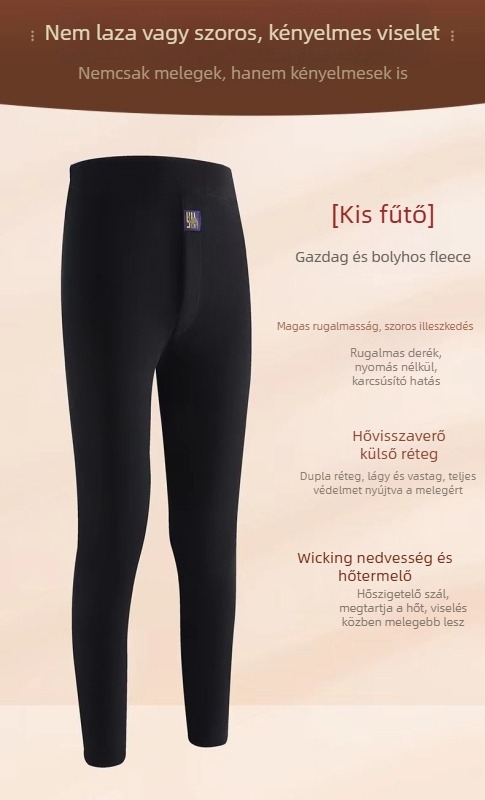Kamel velúr meleg nadrág ősz-télre, magas derék, fleece bélés, vastag, uniszex