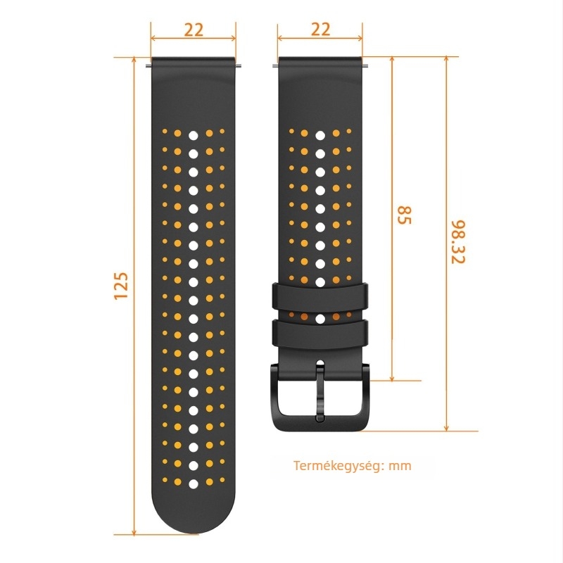 22 mm-es szilikon óraszíj kéttónusú csillagmintával, kompatibilis Samsung, Garmin, Huawei GT6, Xiaomi, Amazfit, Huami