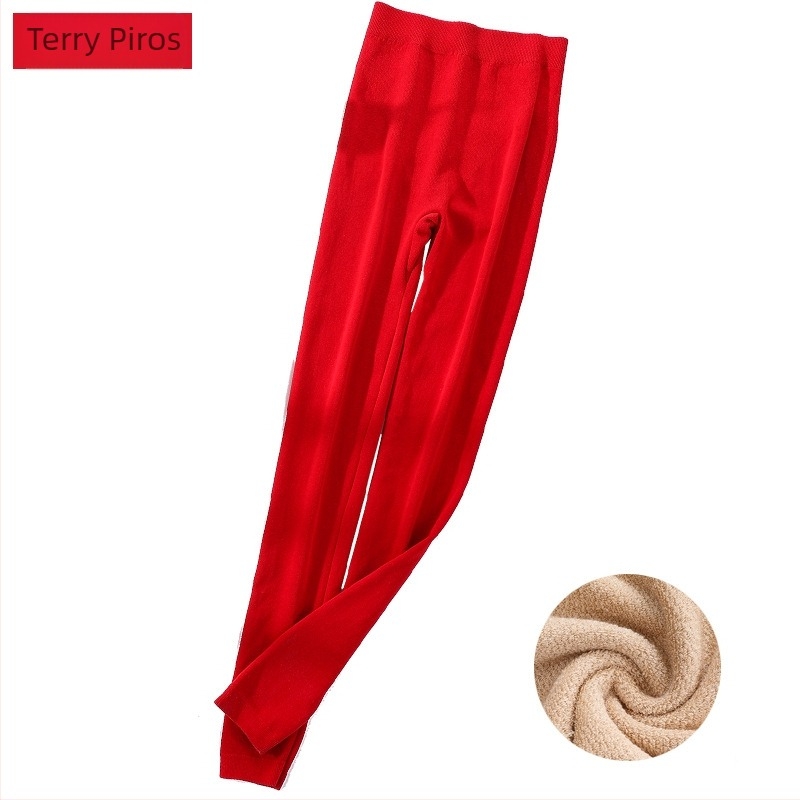 Őszi-téli meleg női leggings, egyszínű, karcsú fazon, egy réteg terry, nagy rugalmasság