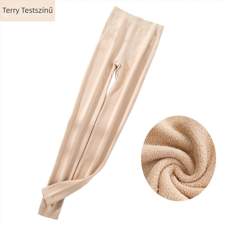 Őszi-téli meleg női leggings, egyszínű, karcsú fazon, egy réteg terry, nagy rugalmasság