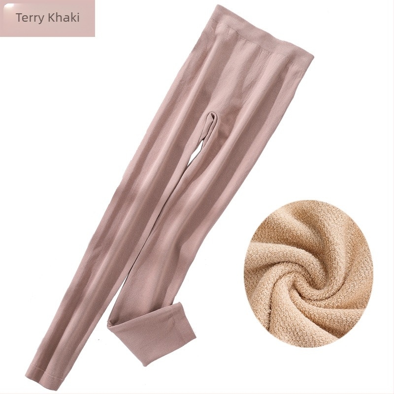 Őszi-téli meleg női leggings, egyszínű, karcsú fazon, egy réteg terry, nagy rugalmasság
