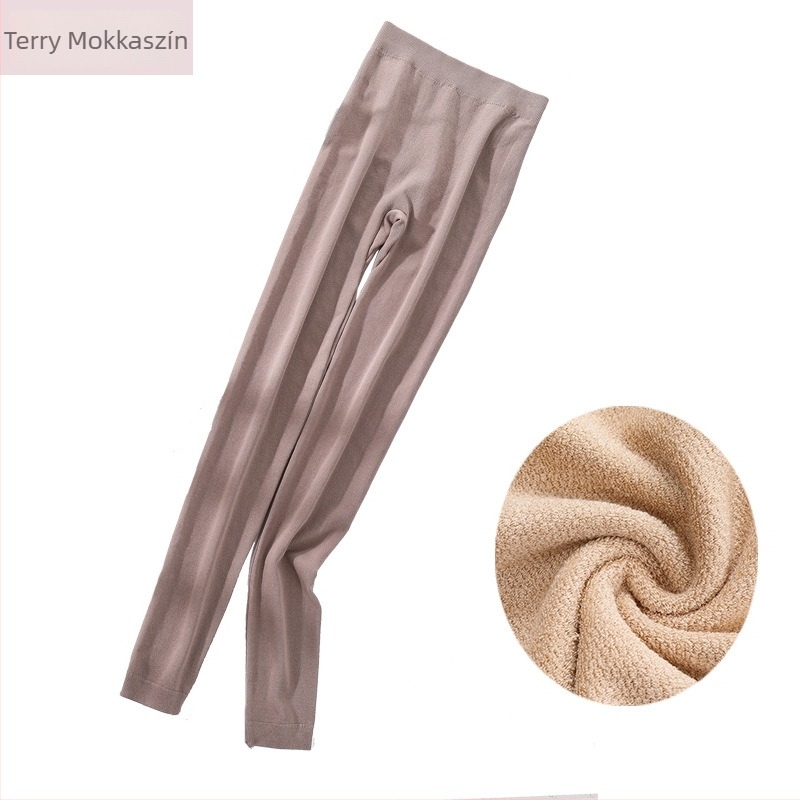Őszi-téli meleg női leggings, egyszínű, karcsú fazon, egy réteg terry, nagy rugalmasság