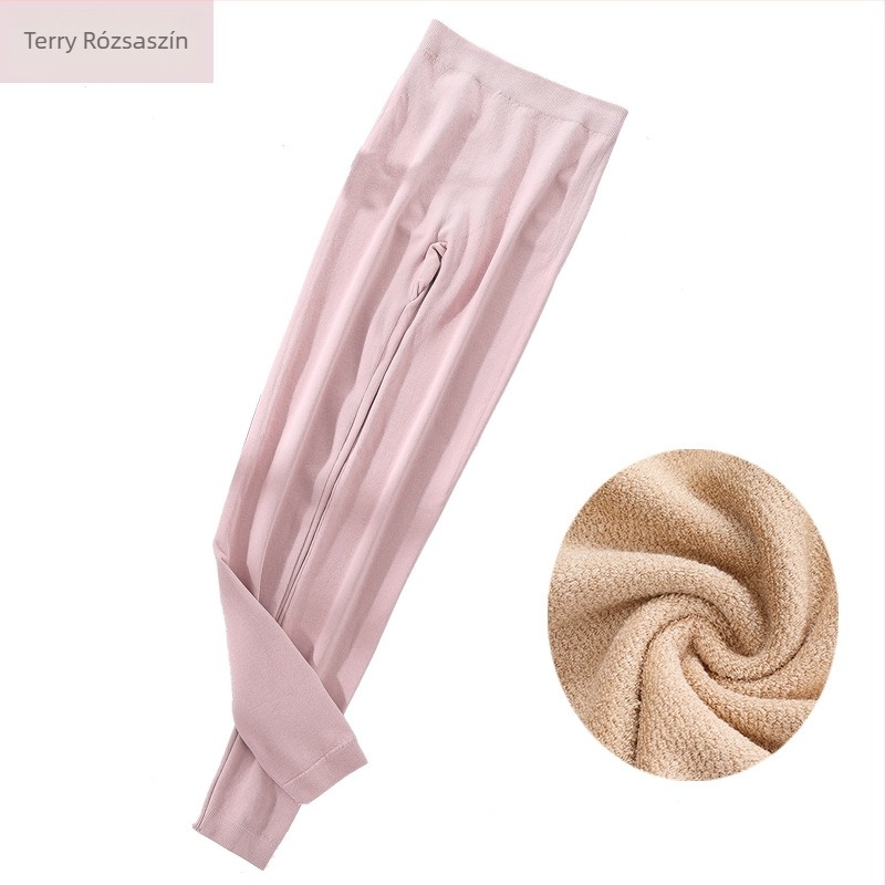 Őszi-téli meleg női leggings, egyszínű, karcsú fazon, egy réteg terry, nagy rugalmasság