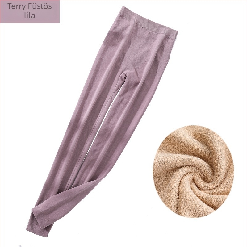 Őszi-téli meleg női leggings, egyszínű, karcsú fazon, egy réteg terry, nagy rugalmasság