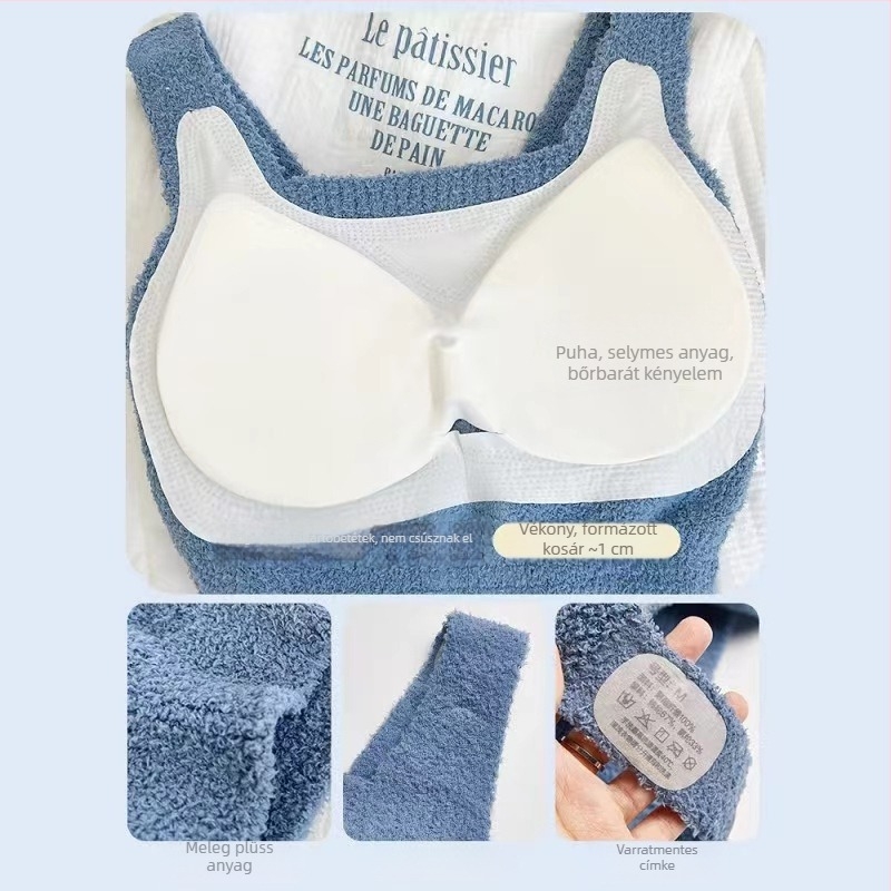 Női meleg mellváz báránybunda fleece béléssel, beépített mellszívóval, egyrészes belső ruházat őszi-téli szezonra