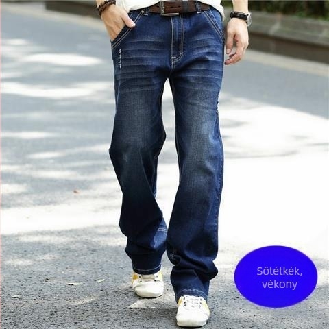 Férfi farmernadrág, egyenes szár, középmagas derék, cipzár, Washed, Modal