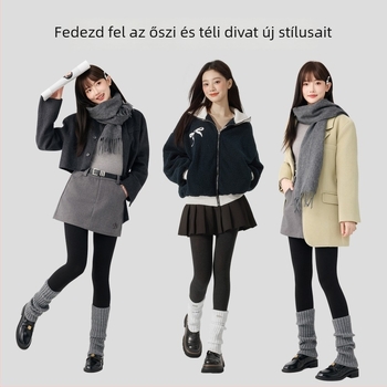 Női őszi–téli extra hosszú harisnya, enyhe kompresszió, fleece-béléssel, függőleges csíkokkal, külső viseletre alkalmas