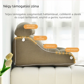 Ágyhoz tervezett derek- és nyak támaszos párna, olvasó párna, fél-ülő hátsó támasz, terhességhez