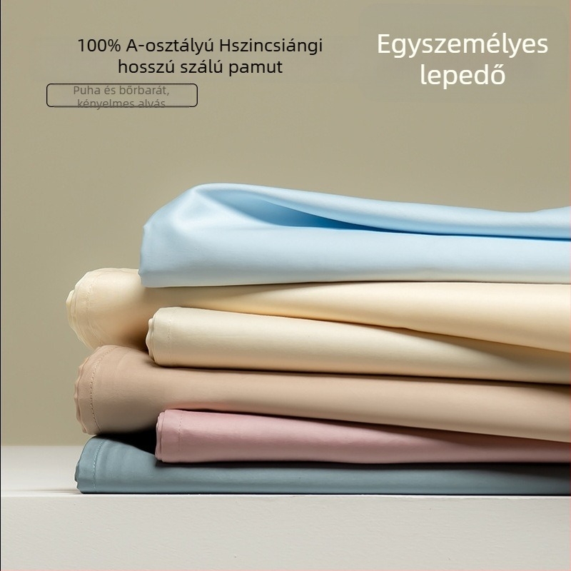 Hosszú szálú pamutból készült háromrészes egyszínű lepedőgarnitúra 1,8 m-es ágyhoz, modern minimalist stílus