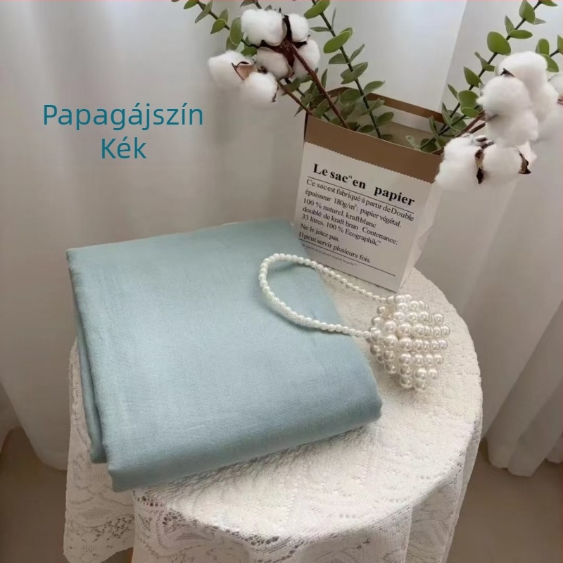 Pamut kétoldalas géz lepedő gumis, Morandi színben, egy- vagy kétszemélyes kollégiumhoz