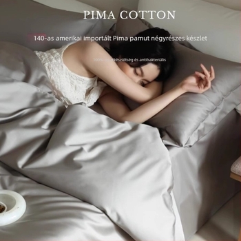 Négy részes ágyneműkészlet hosszú szálú pamutból, 140-count, szatén szövés, reaktív nyomtatás és festés, készlet súlya 2500-3000 g