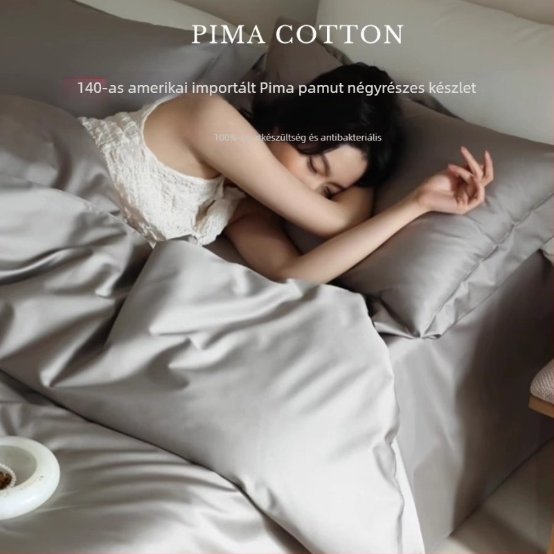 Négy részes ágyneműkészlet hosszú szálú pamutból, 140-count, szatén szövés, reaktív nyomtatás és festés, készlet súlya 2500-3000 g